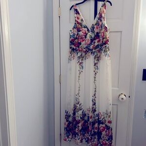 Ever Pretty Full Length Gown. Size 12. Floral, Multi-Colored